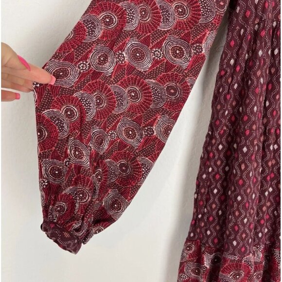 Anthropologie MAEVE Maroon Amber Tiered Tunic‎ Dress Size SP - Picture 11 of 13